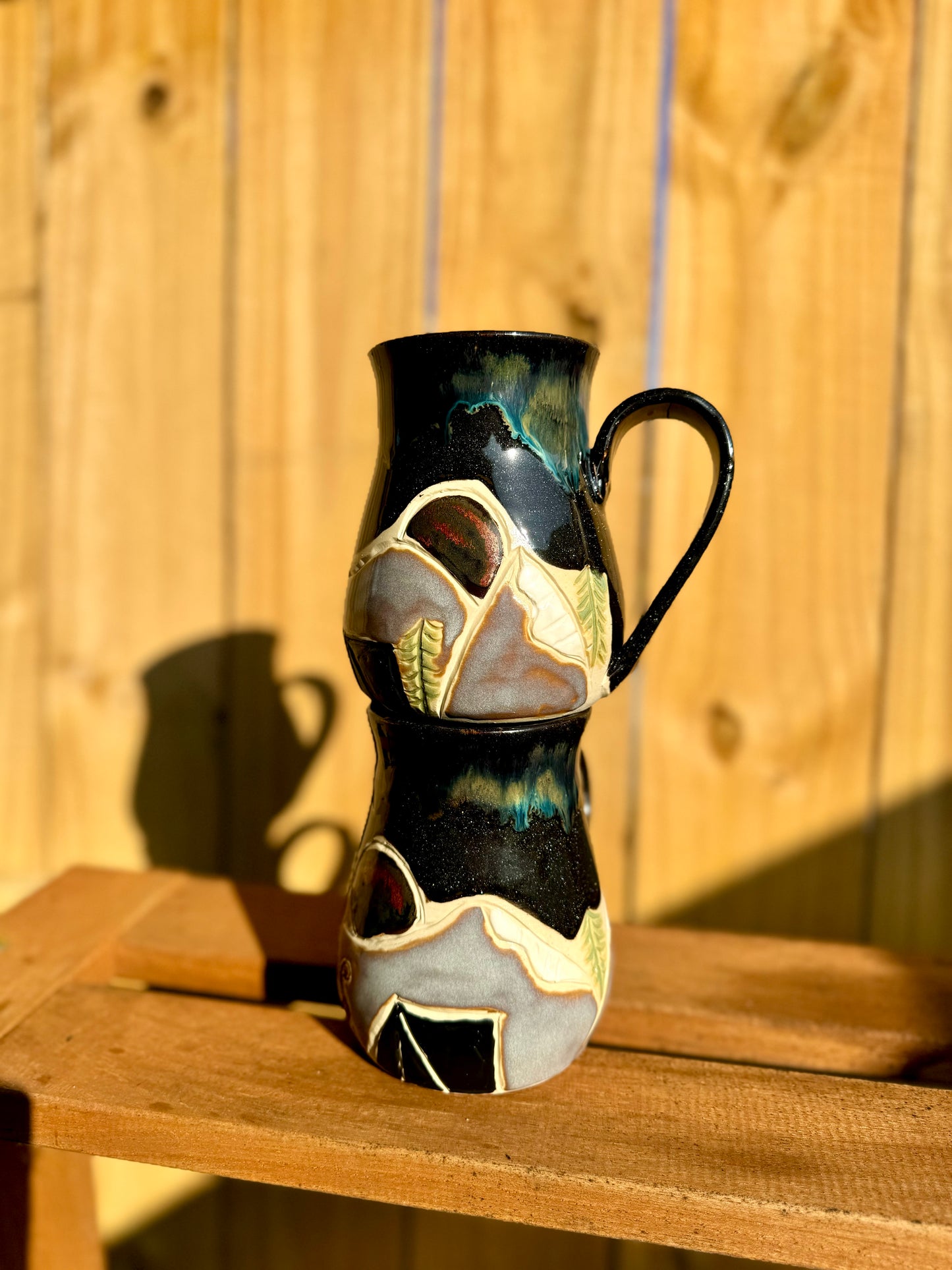 Camping under the stars pottery mug