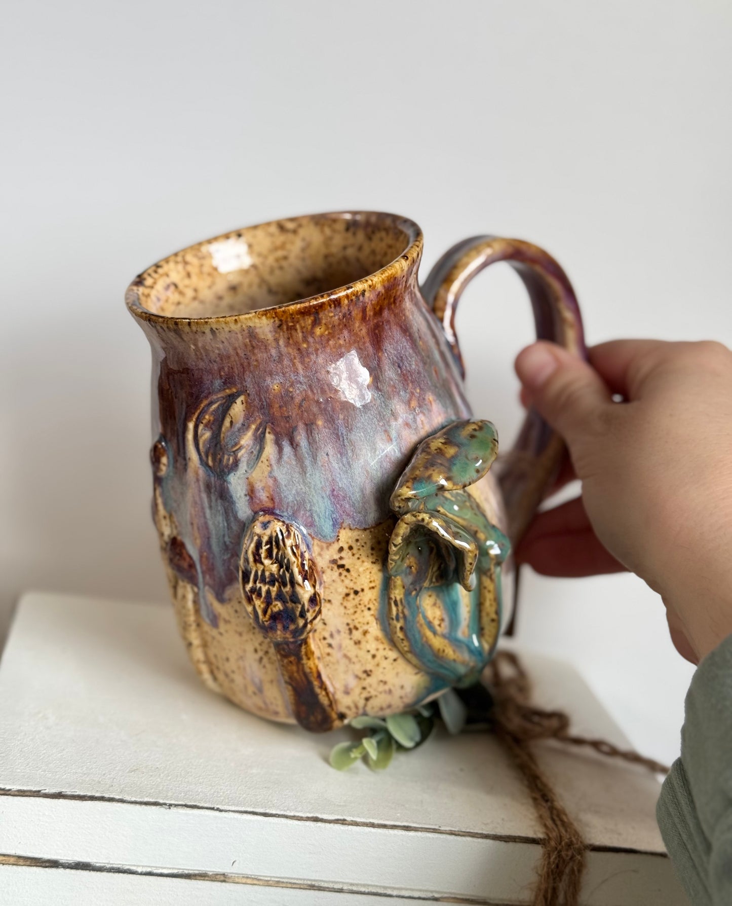 Mushrooms under the moon mug