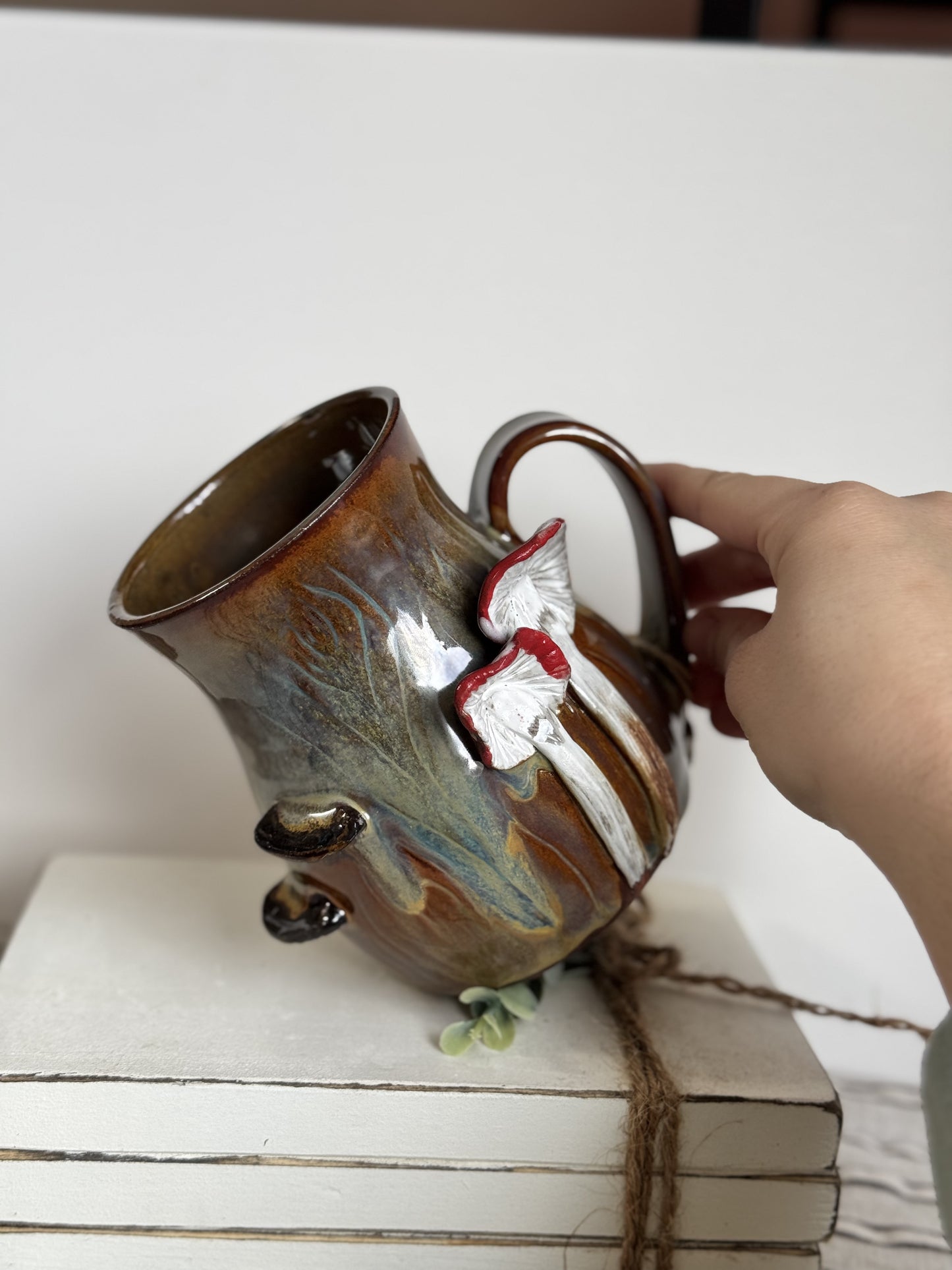 Mossy mushroom mug