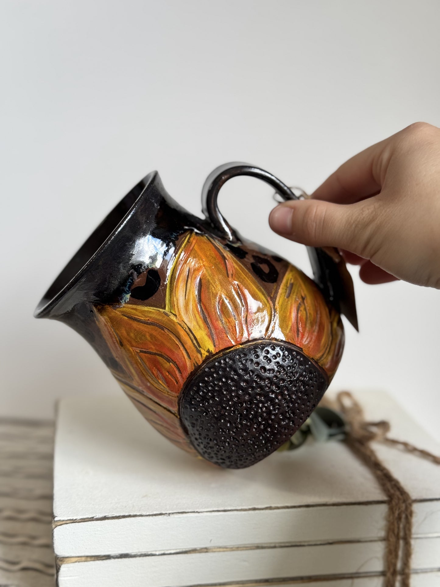 Leopard sunflower mug