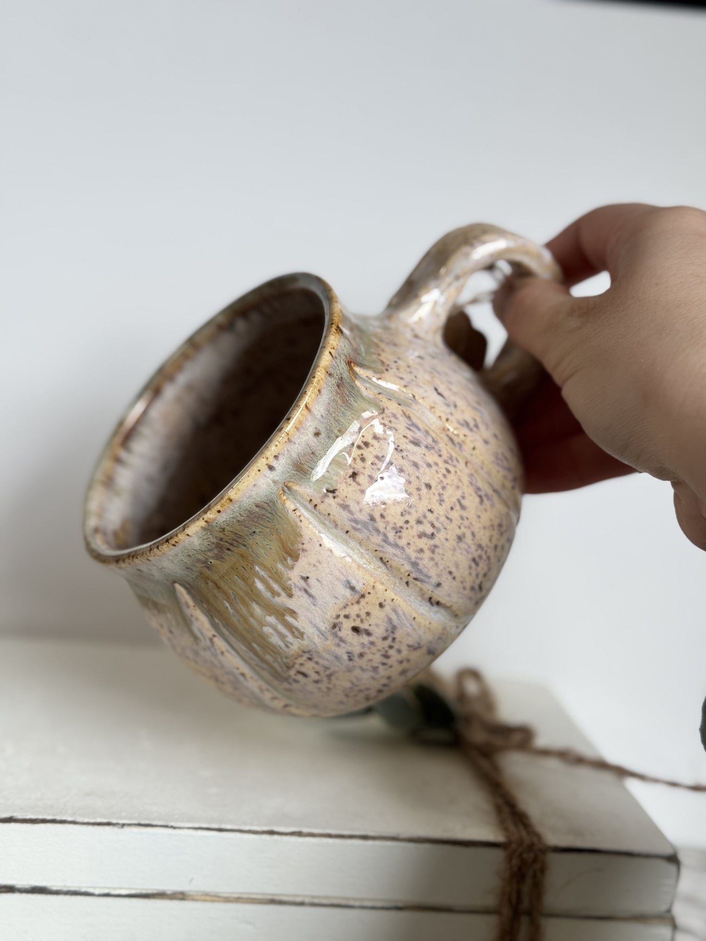 Large speckled pumpkin mug