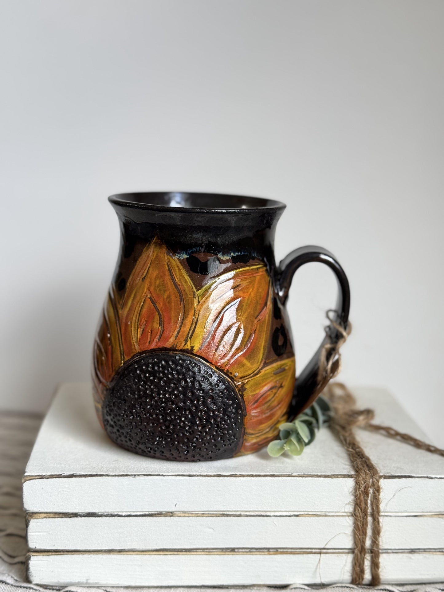 Leopard sunflower mug