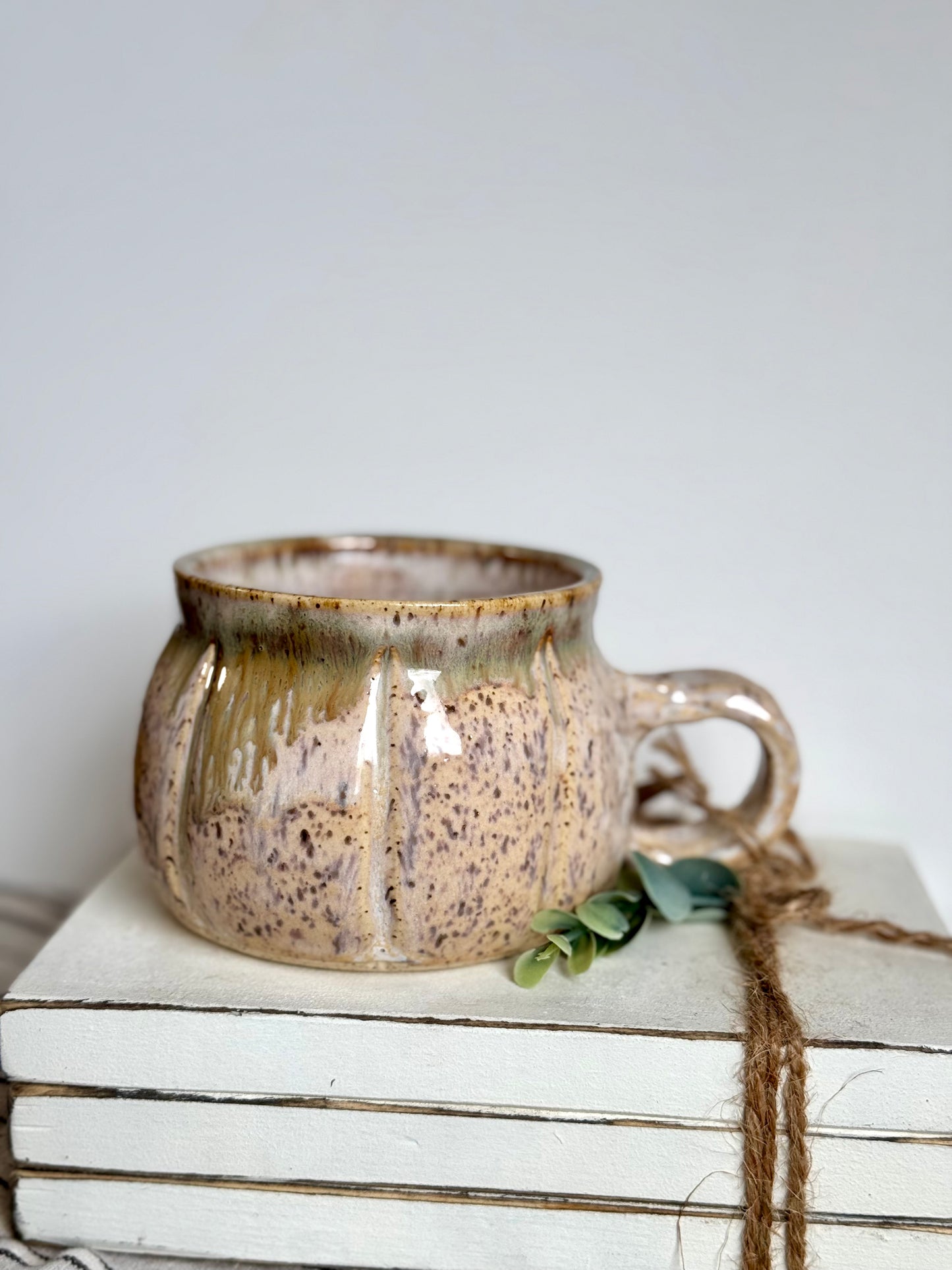 Large speckled pumpkin mug